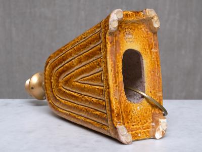 Gunnar Nylund Gunnar Nylund Mustard Yellow Chamotte Table Lamp R rstrand Sweden 1950s