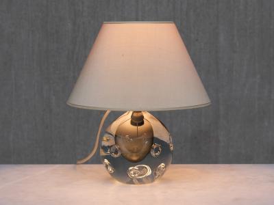 Gunnar Nylund Gunnar Nylund Table Lamp in Bubble Glass Silk Str mbergshyttan Sweden 1960s