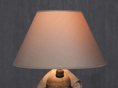 Gunnar Nylund Gunnar Nylund Table Lamp in Bubble Glass Silk Str mbergshyttan Sweden 1960s