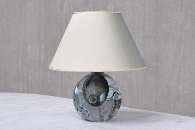 Gunnar Nylund Gunnar Nylund Table Lamp in Bubble Glass Silk Str mbergshyttan Sweden 1960s