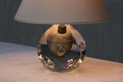 Gunnar Nylund Gunnar Nylund Table Lamp in Bubble Glass Silk Str mbergshyttan Sweden 1960s