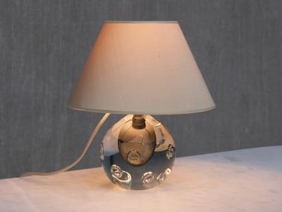 Gunnar Nylund Gunnar Nylund Table Lamp in Bubble Glass Silk Str mbergshyttan Sweden 1960s