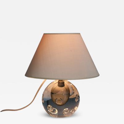Gunnar Nylund Gunnar Nylund Table Lamp in Bubble Glass Silk Str mbergshyttan Sweden 1960s