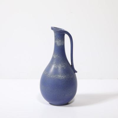 Gunnar Nylund Mid Century Cobalt Blue Glazed Ceramic Pitcher by Gunnar Nylund for R rstrand