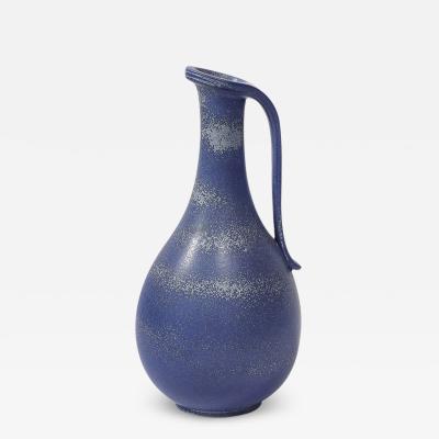 Gunnar Nylund Mid Century Cobalt Blue Glazed Ceramic Pitcher by Gunnar Nylund for R rstrand