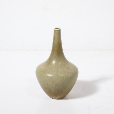 Gunnar Nylund Mid Century Modernist Taupe Glazed Ceramic Vase By Gunnar Nylund for Rorstrand