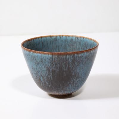 Gunnar Nylund Mid Century Sky Blue Copper Glazed Ceramic Bowl by Gunnar Nylund for R rstrand