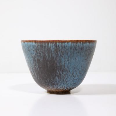 Gunnar Nylund Mid Century Sky Blue Copper Glazed Ceramic Bowl by Gunnar Nylund for R rstrand