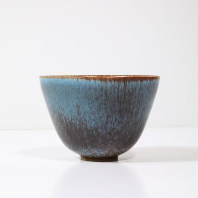 Gunnar Nylund Mid Century Sky Blue Copper Glazed Ceramic Bowl by Gunnar Nylund for R rstrand