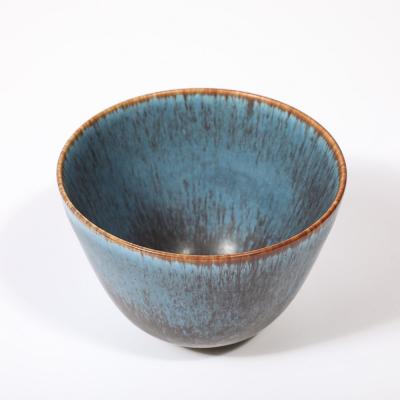 Gunnar Nylund Mid Century Sky Blue Copper Glazed Ceramic Bowl by Gunnar Nylund for R rstrand