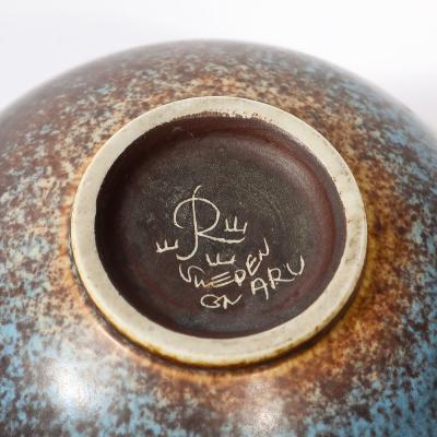 Gunnar Nylund Mid Century Sky Blue Copper Glazed Ceramic Bowl by Gunnar Nylund for R rstrand