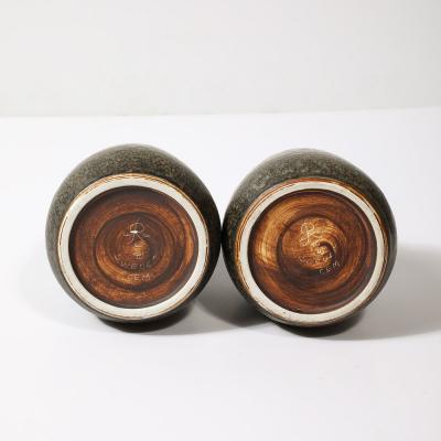 Gunnar Nylund Pair of Mid Century Speckled Umber Glazed Vases by Gunnar Nylund for R rstrand