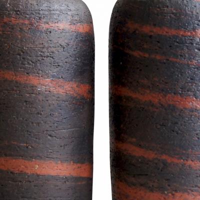 Gunnar Nylund Pair of Vases in Red and Black by Gunnar Nylund for Rorstrand