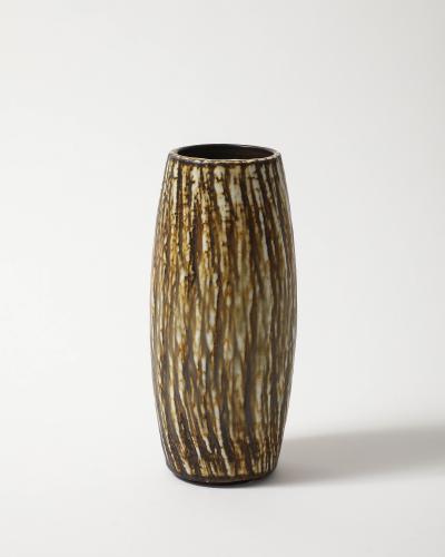Gunnar Nylund Tiger Taup Glaze Rubus Vase by Gunnar Nylund for Rorstrand