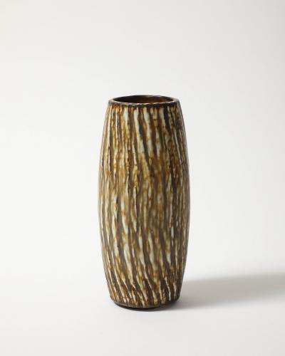 Gunnar Nylund Tiger Taup Glaze Rubus Vase by Gunnar Nylund for Rorstrand