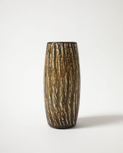 Gunnar Nylund Tiger Taup Glaze Rubus Vase by Gunnar Nylund for Rorstrand