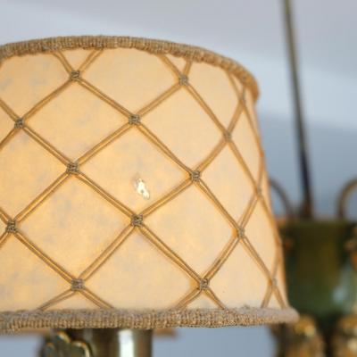 Gunnel Nyman Gunnel Nyman Pendant 51057 Brass Wood Paper String Shades Idman 1940s