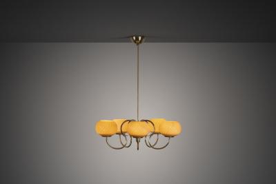 Gunnel Nyman Model 51132 5 Chandelier by Gunnel Nyman for Idman Finland Mid 20th Century
