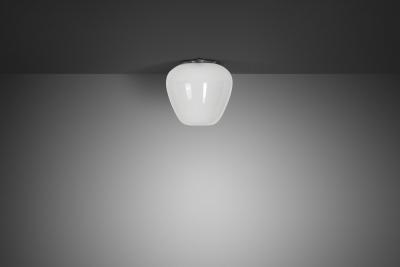 Gunnel Nyman Opal Glass Ceiling Lamp by Gunnel Nyman Attr for Idman Finland 1950s