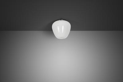 Gunnel Nyman Opal Glass Ceiling Lamp by Gunnel Nyman Attr for Idman Finland 1950s