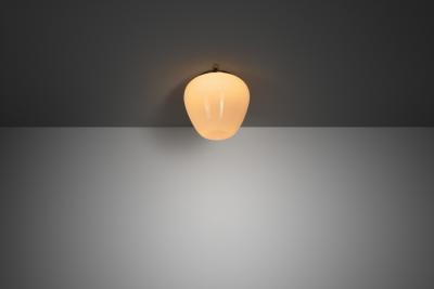 Gunnel Nyman Opal Glass Ceiling Lamp by Gunnel Nyman Attr for Idman Finland 1950s