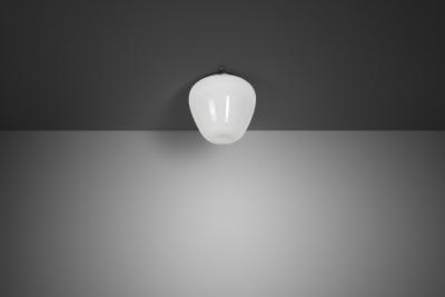 Gunnel Nyman Opal Glass Ceiling Lamp by Gunnel Nyman Attr for Idman Finland 1950s