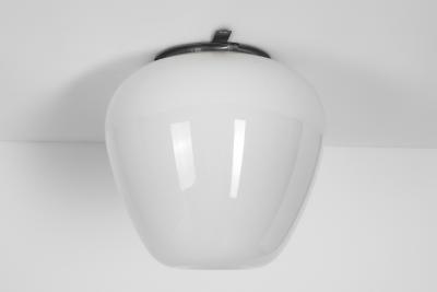 Gunnel Nyman Opal Glass Ceiling Lamp by Gunnel Nyman Attr for Idman Finland 1950s