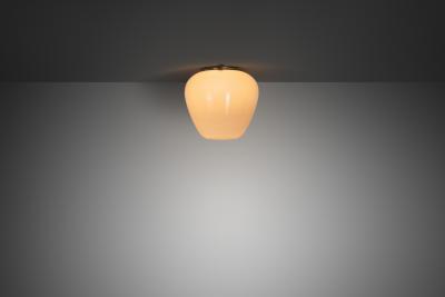 Gunnel Nyman Opal Glass Ceiling Lamp by Gunnel Nyman Attr for Idman Finland 1950s