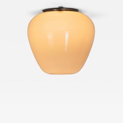 Gunnel Nyman Opal Glass Ceiling Lamp by Gunnel Nyman Attr for Idman Finland 1950s