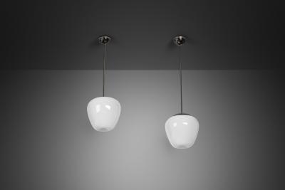 Gunnel Nyman Pair of Model 81003 Hanging Lamps by Gunnel Nyman for Idman Finland 1940s