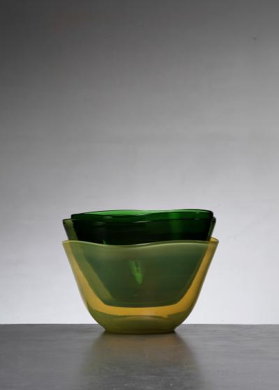 Gunnel Nyman Set of 3 Gunnel Nyman glass bowls