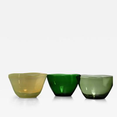 Gunnel Nyman Set of 3 Gunnel Nyman glass bowls