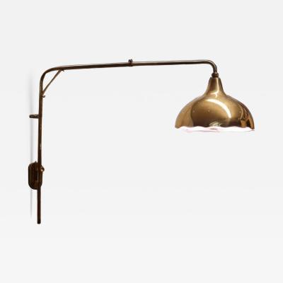 Gunnel Nyman Telescopic Gunnel Nyman Gingerbread Wall Lamp Model 71026 Brass Idman 1950
