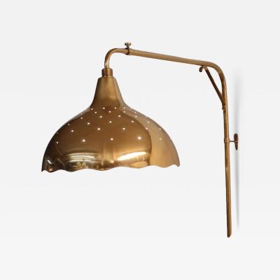 Gunnel Nyman Telescopic Gunnel Nyman Wall Lamp Model 71026 Perforated Brass Idman 1950