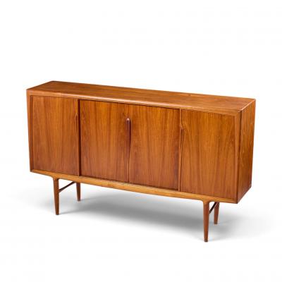 Gunni Omann Gunni Omann Mid Century Danish Teak High Sliding Door Credenza