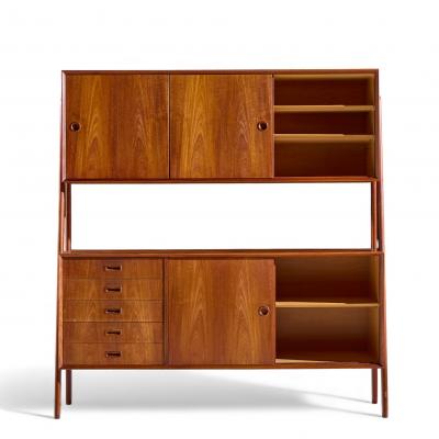 Gunni Omann Gunni Omann for Omann Jun Model 3 Mid Century Danish Teak Credenza and Hutch