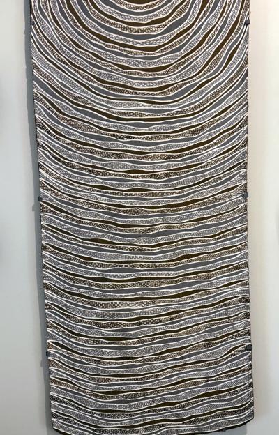 Gunybi Ganambarr Contemporary Aboriginal Art on Bark by Gunybi Ganambarr Provenance