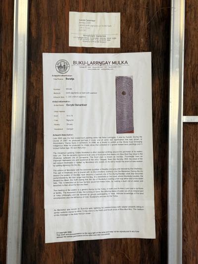 Gunybi Ganambarr Contemporary Aboriginal Art on Bark by Gunybi Ganambarr Provenance