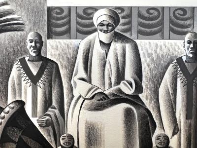 Gustaf Adolf Tenggren Arabian Nights Guard and Sitting King Islamic Golden Age Gustaf Tenggren