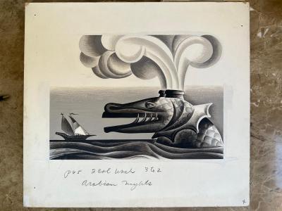 Gustaf Adolf Tenggren Arabian Nights Sea Monster The Thousand and One Nights 1940s