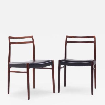 Gustav Bahus Alf Aarseth for Gustav Bahus Mid Century Rosewood Dining Chairs Pair