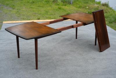 Gustav Bahus Unusual Rastad Relling for Gustav Model R3 Rosewood Dining Table with 2 Leaves