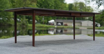 Gustav Bahus Unusual Rastad Relling for Gustav Model R3 Rosewood Dining Table with 2 Leaves