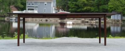 Gustav Bahus Unusual Rastad Relling for Gustav Model R3 Rosewood Dining Table with 2 Leaves