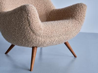 Gustav Bergmann Organic Gustav Bergmann Armchair in Pierre Frey Boucl and Beech Germany 1960s
