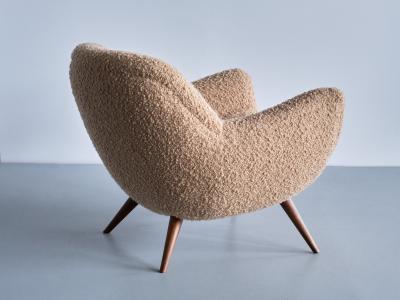 Gustav Bergmann Organic Gustav Bergmann Armchair in Pierre Frey Boucl and Beech Germany 1960s