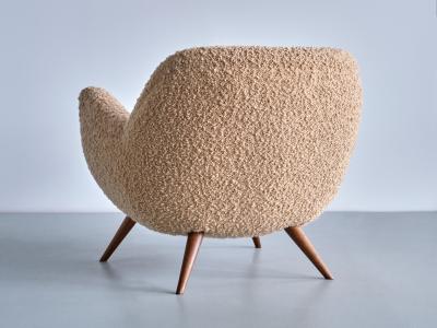 Gustav Bergmann Organic Gustav Bergmann Armchair in Pierre Frey Boucl and Beech Germany 1960s