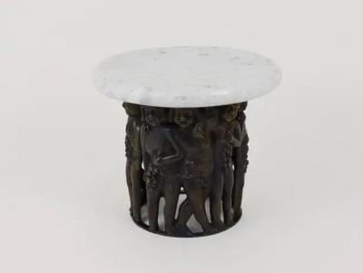 Gustav Gurschner Gustav Gurschner attr Art Nouveau Bacchus Putto Centerpiece Bronze Marble