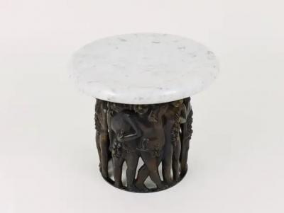 Gustav Gurschner Gustav Gurschner attr Art Nouveau Bacchus Putto Centerpiece Bronze Marble