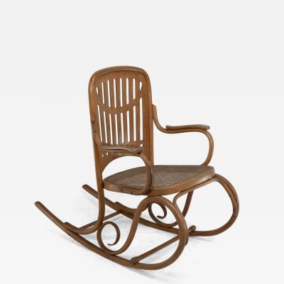 Gustav Siegel Gustav Siegel attributed Made by Thonet a Bentwood Cane Rocking Chair
